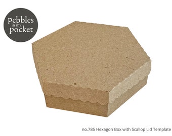 no.785 Caja hexagonal con tapa de vieira Descarga digital SVG & Pdf