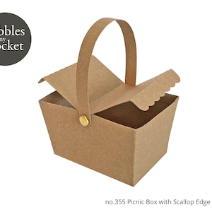 no.355 Picnic Box with Scallop Edge Digital Download SVG & Pdf