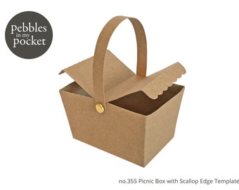 no.355 Picknickbox met Sint-Jakobsschelpenrand Digitaal Downloaden SVG &pdf