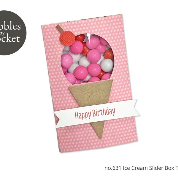 no.631 Ice Cream Cone Slider Box Digital Download SVG & Pdf