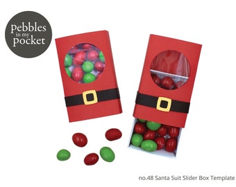 no.48 Santa Suit Slider Box Digital Download SVG & Pdf