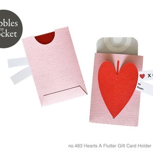 no.483 Hearts A Flutter Gift Card Holder Digital Download SVG & Pdf
