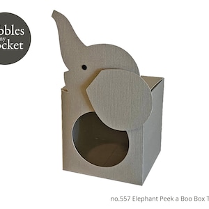 no.557 Elefant Peek A Boo Box Digital Download SVG & Pdf