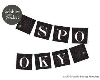 no.274 Spooky Banner Print/Cut SVG & Pdf