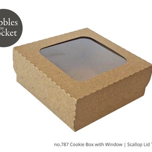 no.787 Window Cookie Box with Scallop Lid Digital Download SVG & Pdf