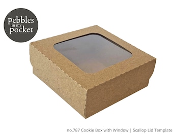no.787 Window Cookie Box with Scallop Lid Digital Download SVG & Pdf