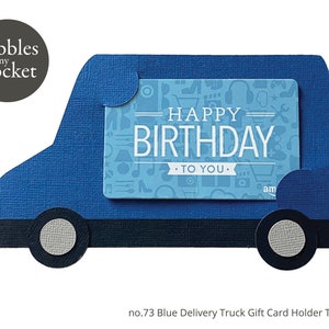 No.73 Blaue Lieferwagen Geschenkkartenhalter Digital Download SVG & Pdf