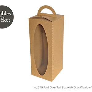 no.349 Fold Over Tall Box con ventana ovalada Descarga digital SVG & PDF