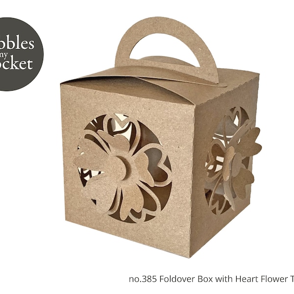 no.385 Fold Over Box with Heart Flower Digital Download SVG & Pdf