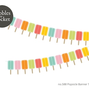 no.588 Popsicle Banner Digital Download SVG & Pdf
