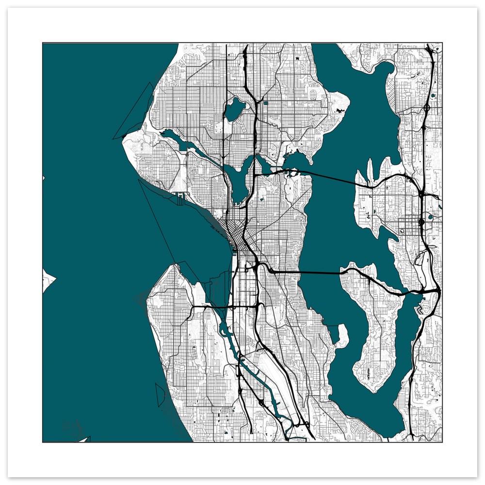 Map Pop SEATTLE MAP PRINT — Color Pop Edition - Etsy