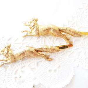 Golden Fox Bobby Pins Fox Hair Pins Woodland Hair Pin Set Forest Friends Woodland Animal Hair Pins Wedding Hair Bridal image 1