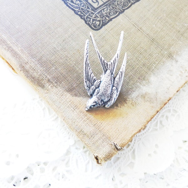 Ox Silver Swallow Hair Clip - Sparrow Hair Clip - Silver Bird Hair Clip - Woodland Hair Clip - Accessoire pour cheveux nuptiales