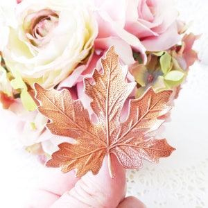 Rose Gold Maple Leaf Hair Clip - Pinch Leaf Hair Clip - Large Maple Leaf Hair Clip - Woodland Hair - Wedding Hair Clip - Bridal Leaf Clip