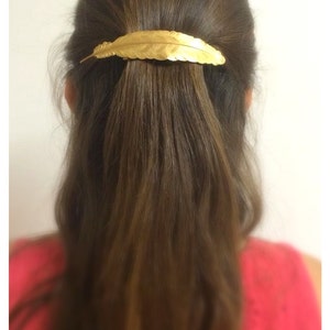 Gold Feather Hair Comb Large Gold Feather Comb Wedding Hair Comb Bridal Hair Comb Large Gold Feather Woodland Hair Comb image 4