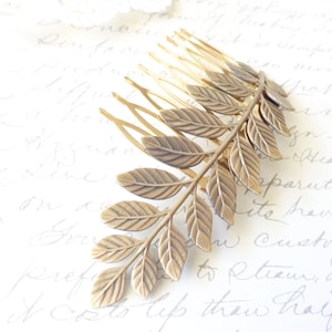 Ox Brass Leaf Branch Hair Comb - Golden Leaf Hair Comb - Woodland Collection - Whimsical - Nature - Bridal Leaf Hair Comb - Leaf Branch