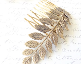 Ox Messing Blatt Zweig Haarkamm - Golden Leaf Haarkamm - Wald-Kollektion - wunderliche - Natur - Braut Blatt Haarkamm - Blatt Zweig