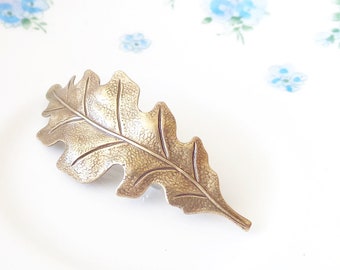 Ox Brass Leaf Hair Barrette - Oak Leaf - Woodland Collection - Whimsical - Nature - Bridal