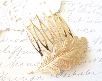 Golden Leaf Hair Comb - Woodland Collection - Whimsical - Nature - Bridal