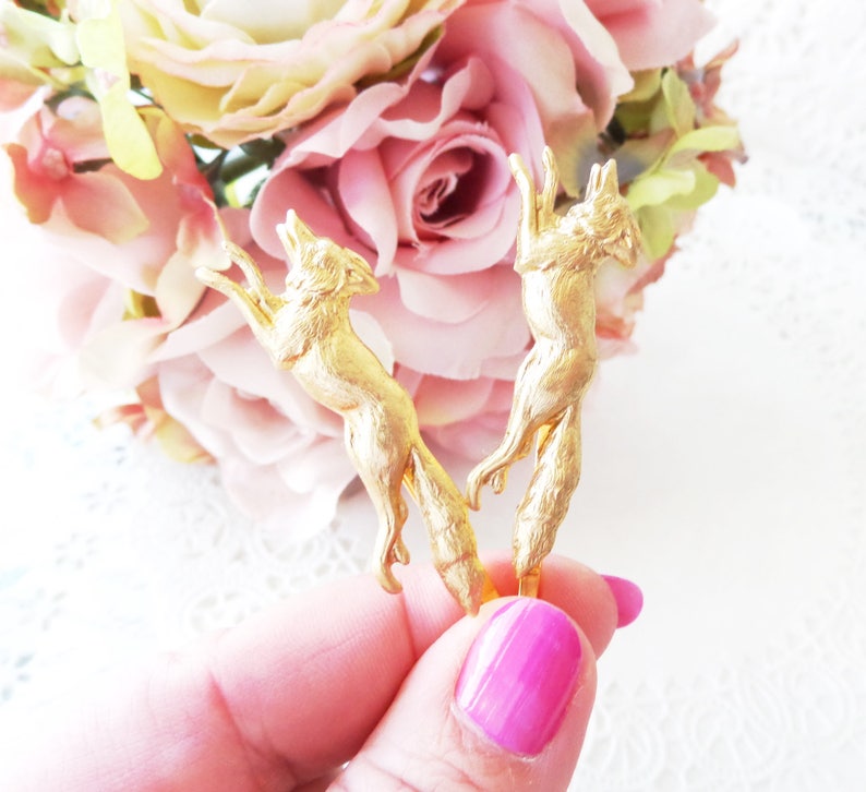 Golden Fox Bobby Pins Fox Hair Pins Woodland Hair Pin Set Forest Friends Woodland Animal Hair Pins Wedding Hair Bridal image 4