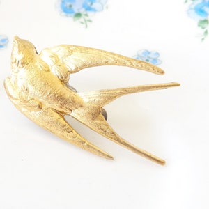 Gold Sparrow Hair Clip - Swallow Hair Clip - Bird Alligator Hair Clip - Gold Sparrow Swallow - Woodland Hair Clip- Bridal Hair Clip - Bird