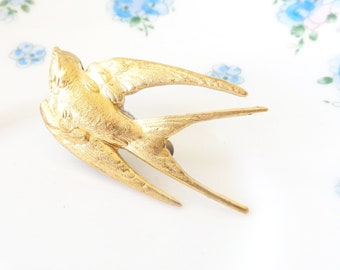 Gold Sparrow Hair Clip - Swallow Hair Clip - Bird Alligator Hair Clip - Gold Sparrow Swallow - Woodland Hair Clip- Bridal Hair Clip - Bird