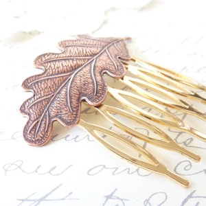 Copper Leaf Hair Comb - Woodland Leaf Hair Comb  - Copper Leaf Hair Accessory - Whimsical - Nature - Bridal Hair Comb