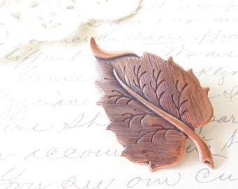 Copper leaf Hair Clip - Copper Leaf barrette - Leaf Alligator Clip - Woodland Hair Clip - Leaf Hair Accessory - Copper Leaf - Bridal Hair