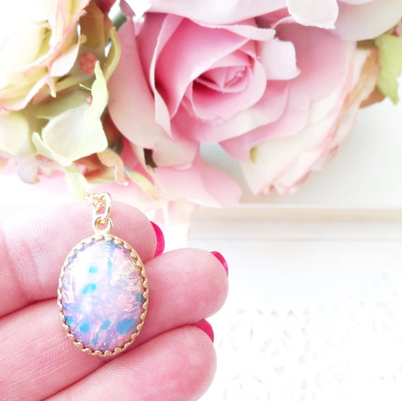 Pink fire opal necklace deals