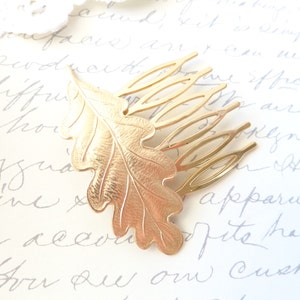 Golden Leaf Hair Comb Woodland Collection Whimsical Nature Bridal image 2