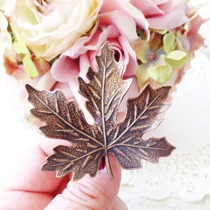 Ox Messing Ahorn Blatt Haarspange - Pinch Leaf Haarspange - große Ahorn Blatt Haarspange - Wald Haarnadel - Hochzeit Haarspange - Braut Blatt Clip