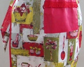 Vintage Kitchen Utensil Half Apron