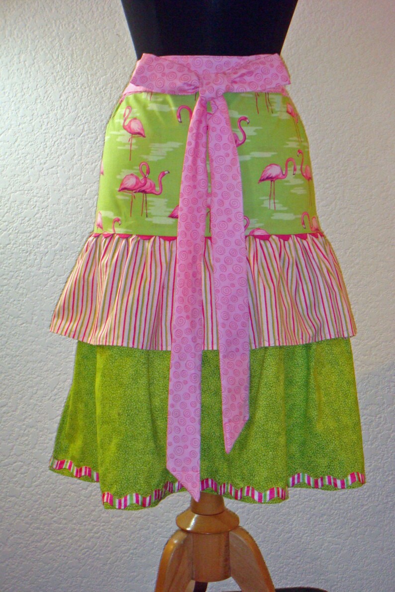 Bright Flamingo/'s And Stripes Market Apron