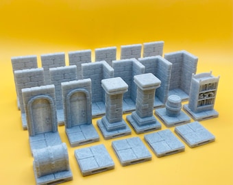 Modular Fantasy Dungeon Starter Set: 10 Piece STL Files, 30mm Scale