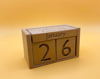 Perpetual Calendar 3D Print File (STL File) Non Commercial License