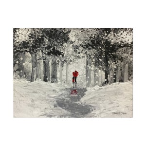 Strolling in a Magical Snow Covered Forest on a Snowy Day, Artist - Pamela Fetzner, Canvas Print of my Original, Wall Art, Home Decor