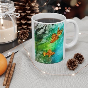Fish Aquarium Coffee Mug, Fishing, men, women, guys, boys, girls, brother, sister, uncle, grandpa, gifts, Christmas, birthday, Ceramic Mug 1
