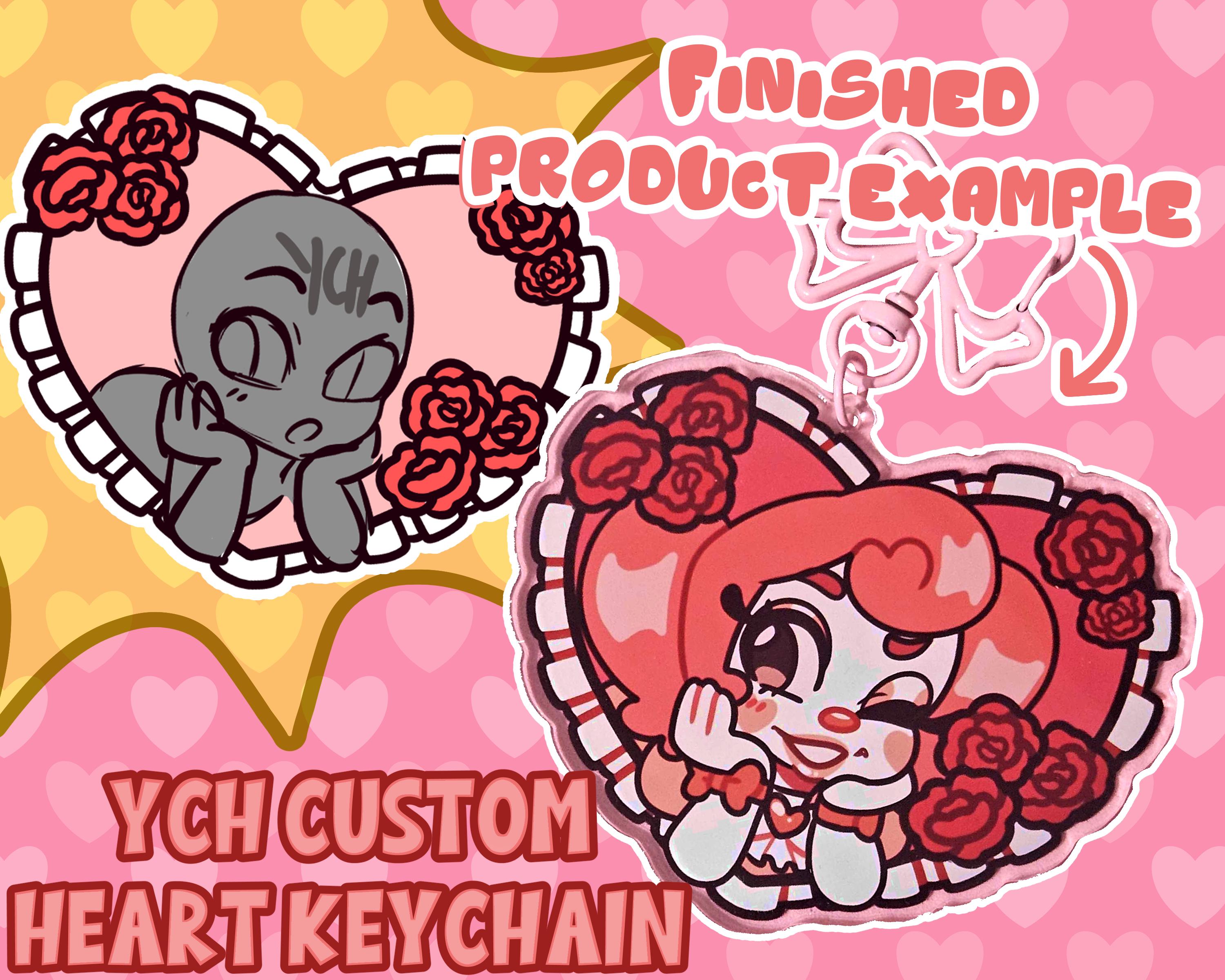 Custom YCH Heart Keychain - Etsy