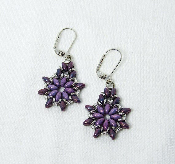 Shades of Purple Teardrop Shape Earrings SKU: ER25