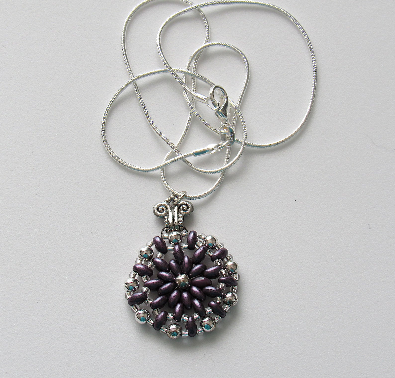 【BLACKPURPLE】[silver925] Milky Square Pendant BLACKPURPLE (ブラックパープル) [silver925] Lucky wish