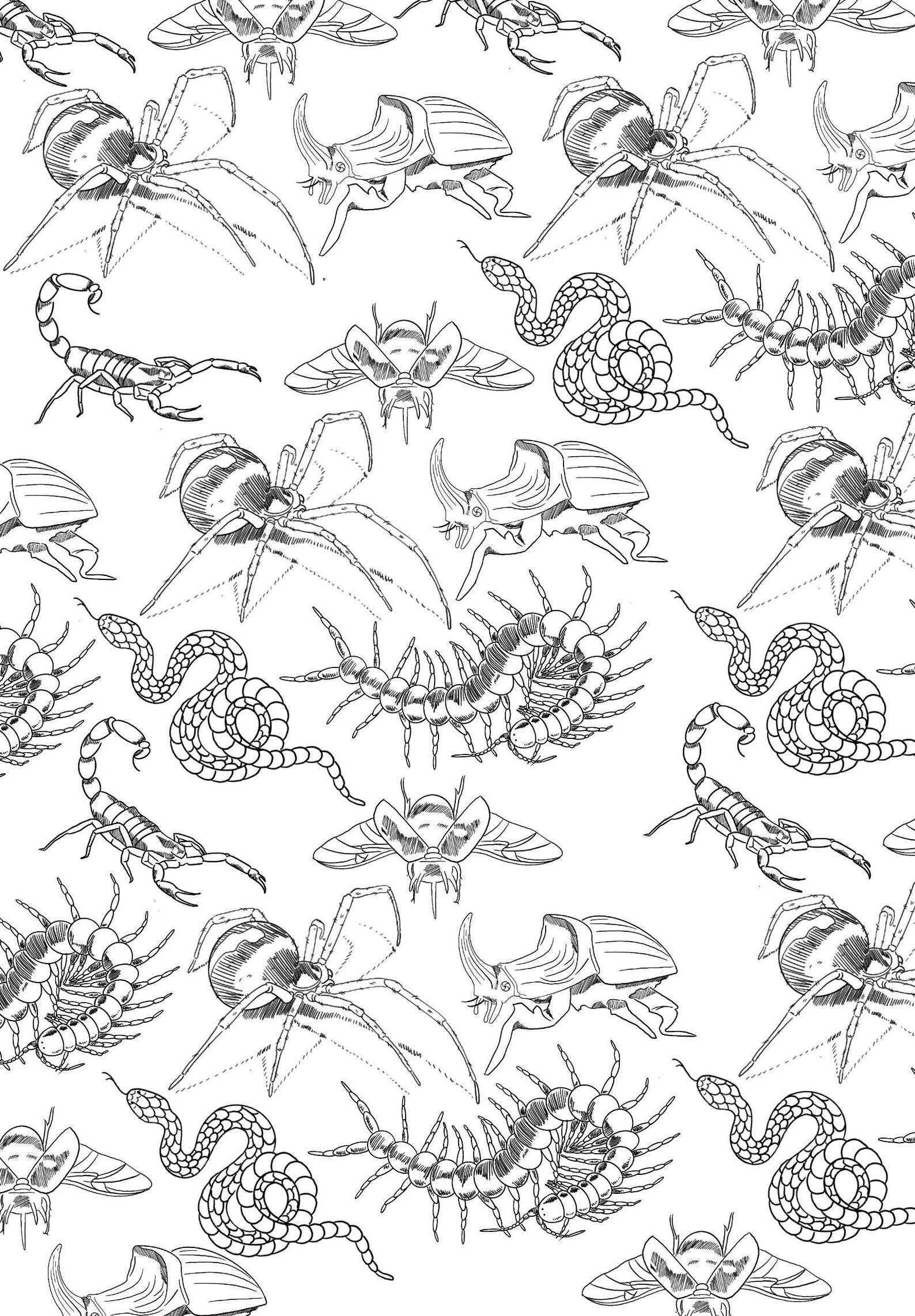 Insect Drawing Vector Insect Digital Art Template - Etsy