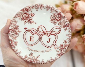 Custom Locked Ring Dish, Sentimental Gift for Bride, Engagement Ring Holder, Couple Wedding Gifts