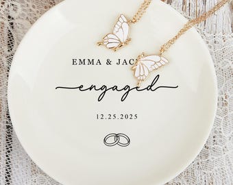 Plato personalizado para anillos de compromiso, regalos de boda para parejas, soporte para anillos de despedida de soltera