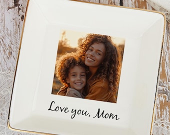 Custom Photo Trinket Tray, Ring Dish with Picture, Mothers Day Gift, Gift for Grandma