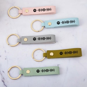 Custom Spotify Code Keychain, Personalized Music Code Keychain, Birthday Gift for Music Lover, Scannable Music Code Keyring, Wedding Gift