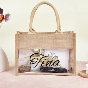 Brautjungfer Sackleinen Taschen, Benutzerdefinierte Burlap Tote, Monogramm Strandtasche, Brautjungfer Strandtaschen, Brautjungfer Geschenk Tasche, Junggesellinnenabschied Tasche, Strandtasche