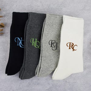 Custom Wedding Socks, Custom Embroidered Groomsmen Socks, Monogrammed Socks, Personalized Wedding Socks for Men, Groomsmen Proposal Socks