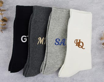 Custom Embroidered Socks, Personalized Embroidered Groomsmen Socks, Cotton Socks,Wedding Groomsmen Gift,Party Favors Gift,Custom Dress Socks