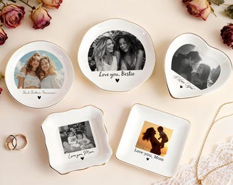 Personalized Besties Photo Ring Dish, Custom Jewelry Tray, Soul Sister Gift, Gifts for Couple