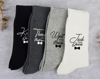 Personalized Wedding Socks: Monogrammed Groomsmen Proposal Gifts